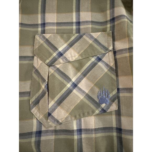 Duluth Trading Men's XL Alaskan Hardgear Wool Blend Green Plaid Button Down - Picture 4 of 5